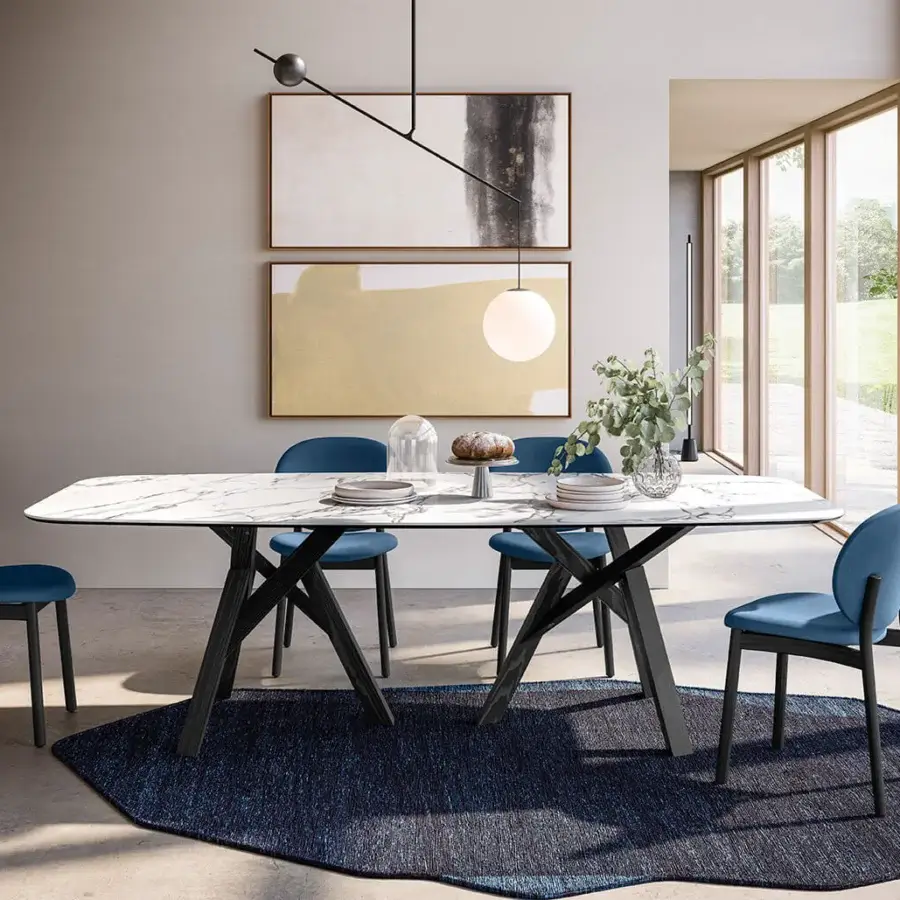 Superior Luceplan Malamata suspension lamp built in steel with a bright white blown-glass diffuser and satin finish