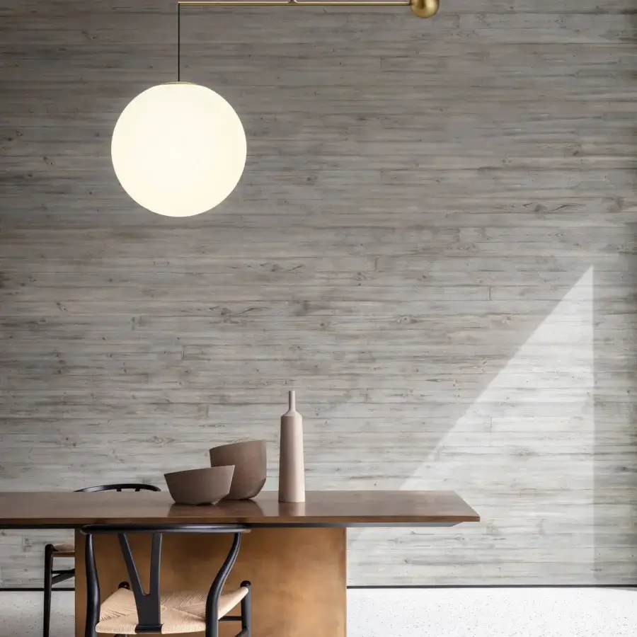 Exceptional Luceplan Malamata suspension lamp crafted with steel and warm pale gold-toned blown-glass with a satin finish