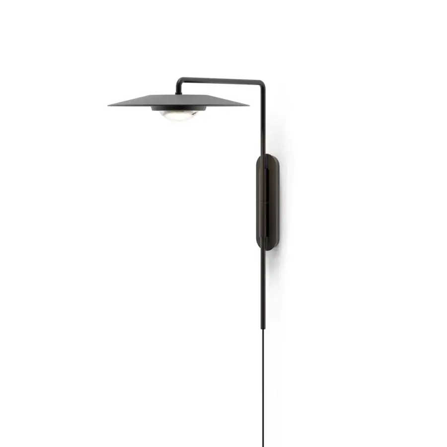 Captivating Luceplan Koinè wall lamp crafted in aluminum with a refined matte finish and a striking conical lampshade