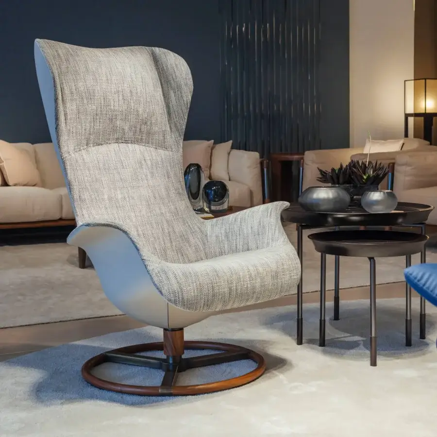 Distinguished Giorgetti Athene side table crafted with polished maple, radiant Pau Ferro, and glazed bronzed metal finish