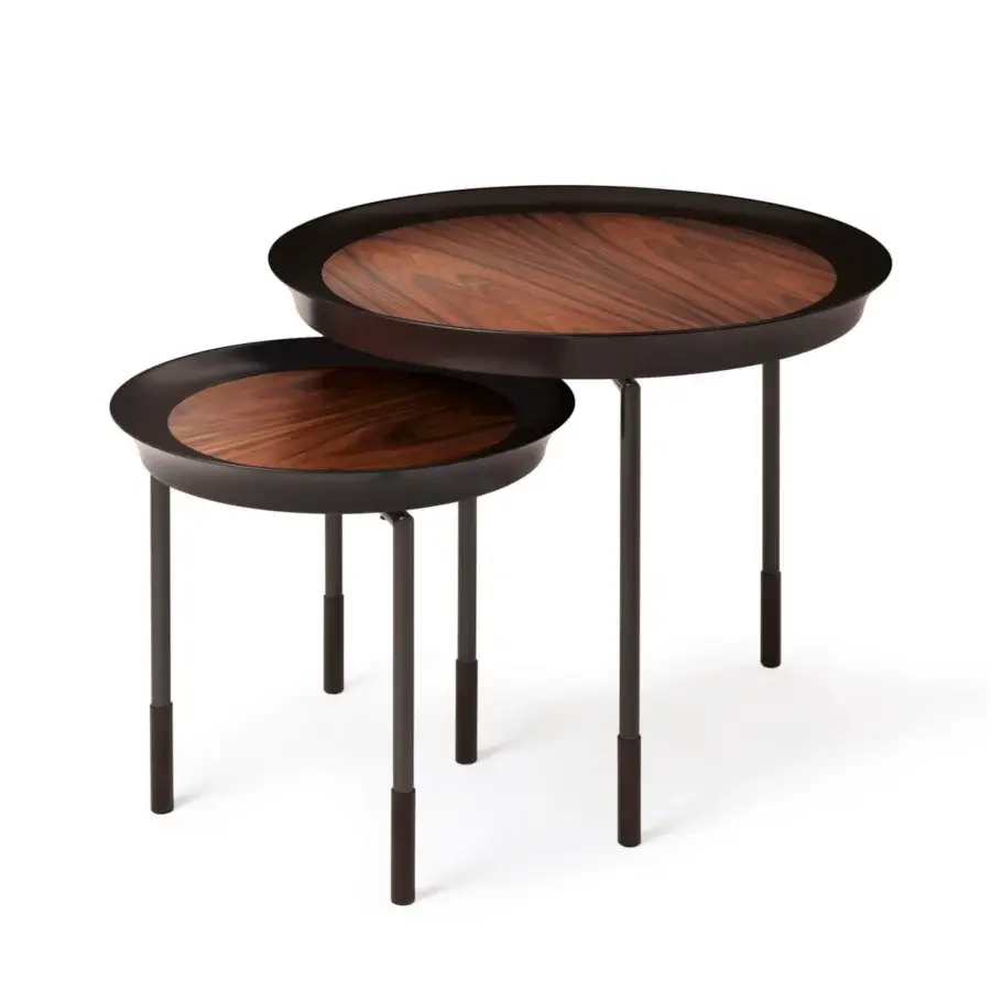 Elegant Giorgetti Athene side table with polished solid maple, radiant Pau Ferro insert and glazed bronzed metal legs