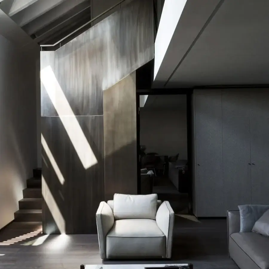 Distinguished Visionnaire Bastian Still lounge chair built with a solid wood shell and soft neutral leather upholstery with grosgrain detailing
