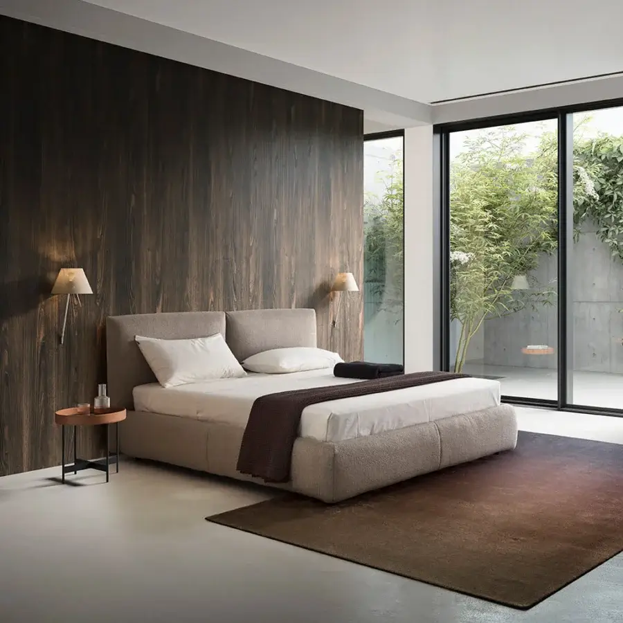 Distinguished Luceplan Costanzina wall lamp with dark aluminum stem and softly diffusing polycarbonate shade