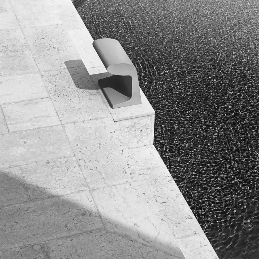 Architectural Nemo Lighting Borne Béton Grande floor lamp in concrete with a matte finish showcasing unique variations