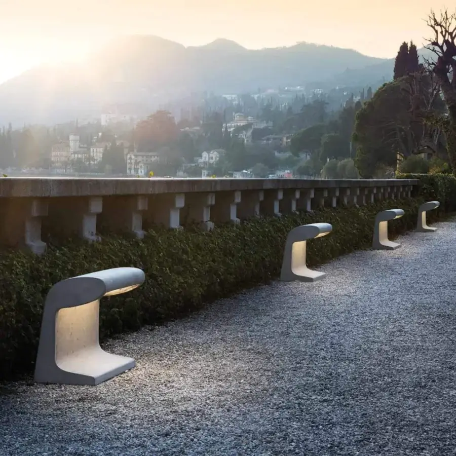 Superior Nemo Lighting Borne Béton Grande floor lamp in light gray concrete with a sculpted form and diffused glow