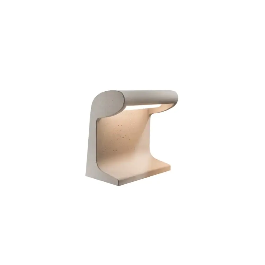 Exceptional Nemo Lighting Borne Béton Petite floor lamp in light gray concrete with textured matte finish