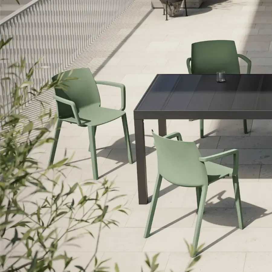 Superior MY YOUR Ada chair with clean lines and a matte finish in calming pastel green synthetic material