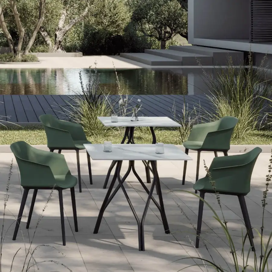 Distinguished MY YOUR Sofia armchair crafted in olive green polypropylene with a sleek matte finish