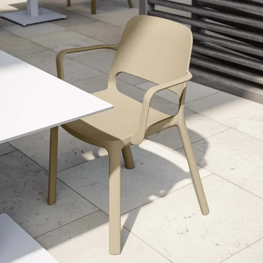 Distinguished MY YOUR Tina chair crafted from durable polypropylene in a muted beige tone with a smooth matte finish