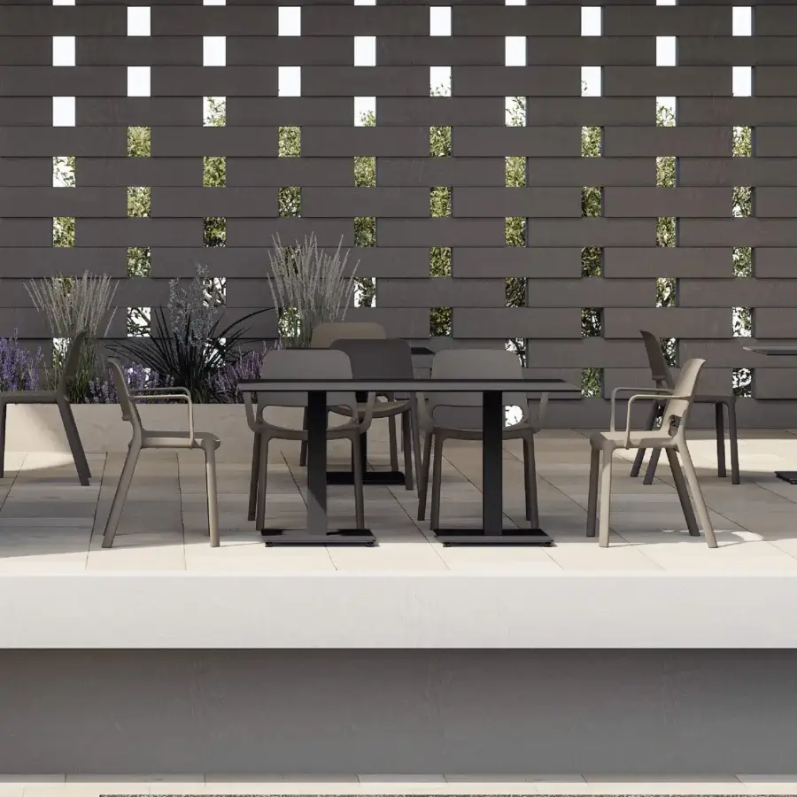 Superior MY YOUR Tina chair crafted from durable polypropylene with a subtly textured matte finish and integrated armrests
