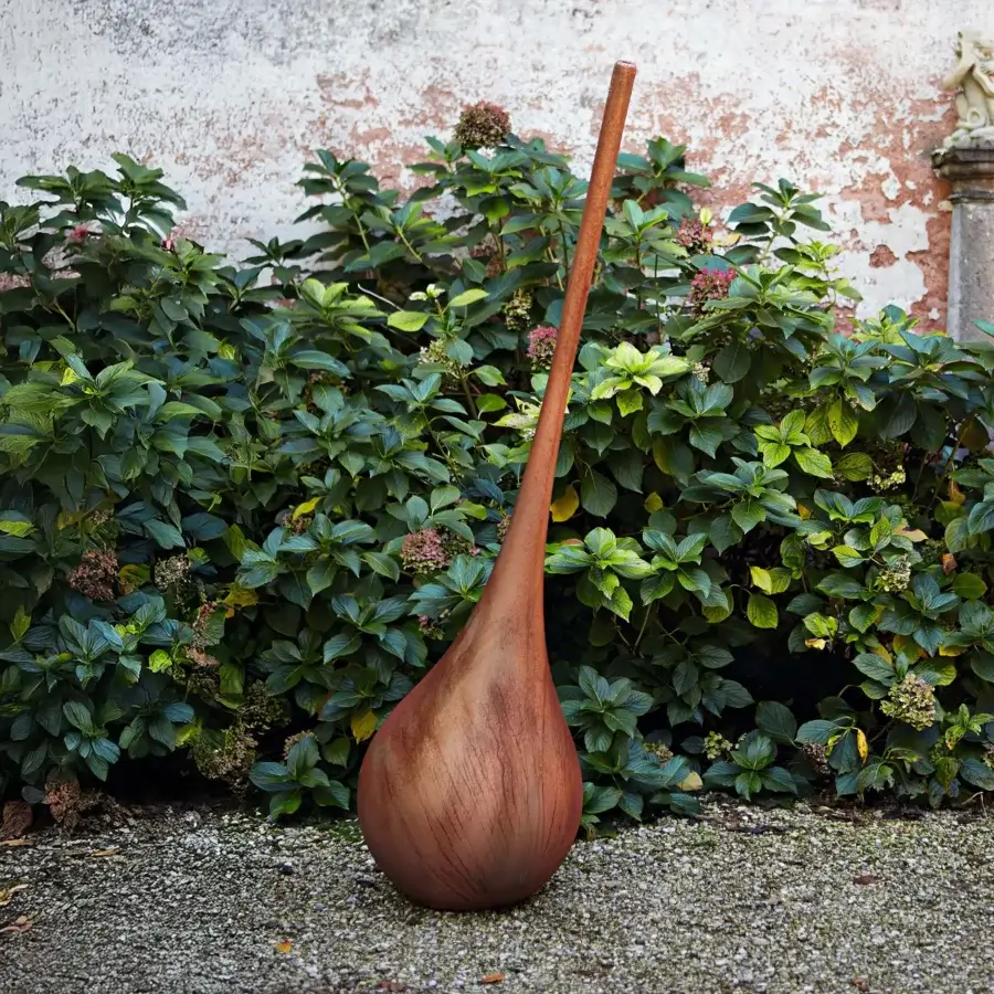 Superior MY YOUR Ampoule XL floor lamp crafted in reddish-brown recyclable Poleasy® with a smooth satin finish