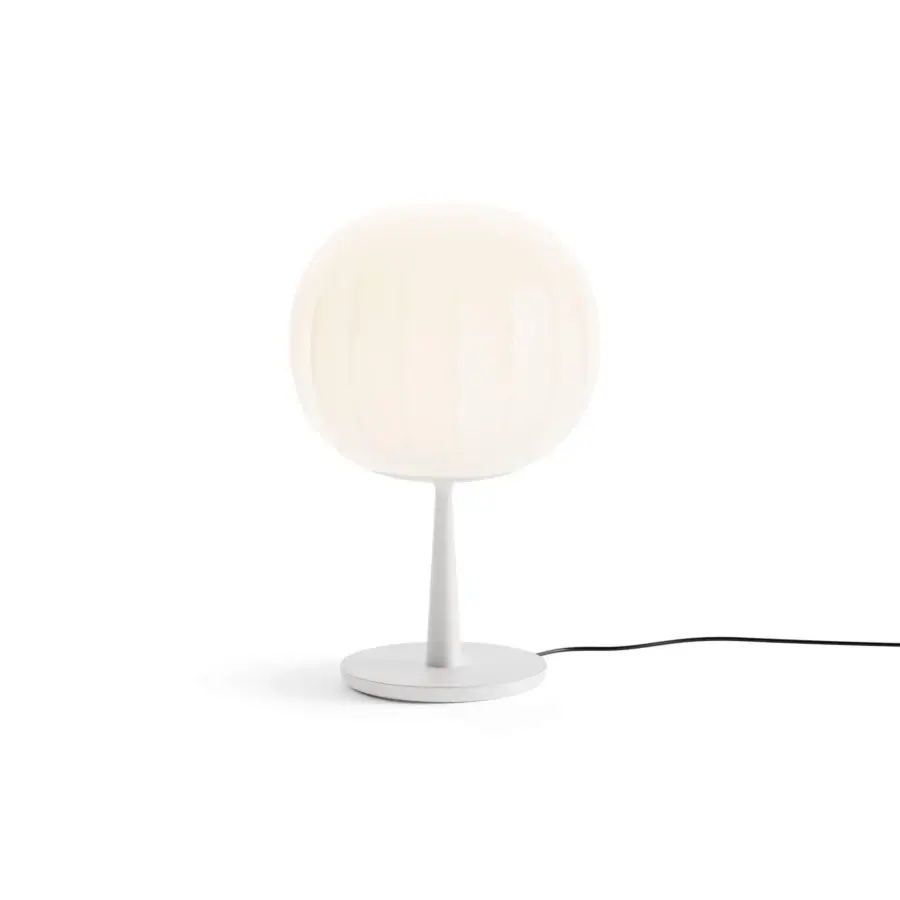 Superior Luceplan Lita table lamp with opaline blown-glass diffuser and white-painted aluminum base