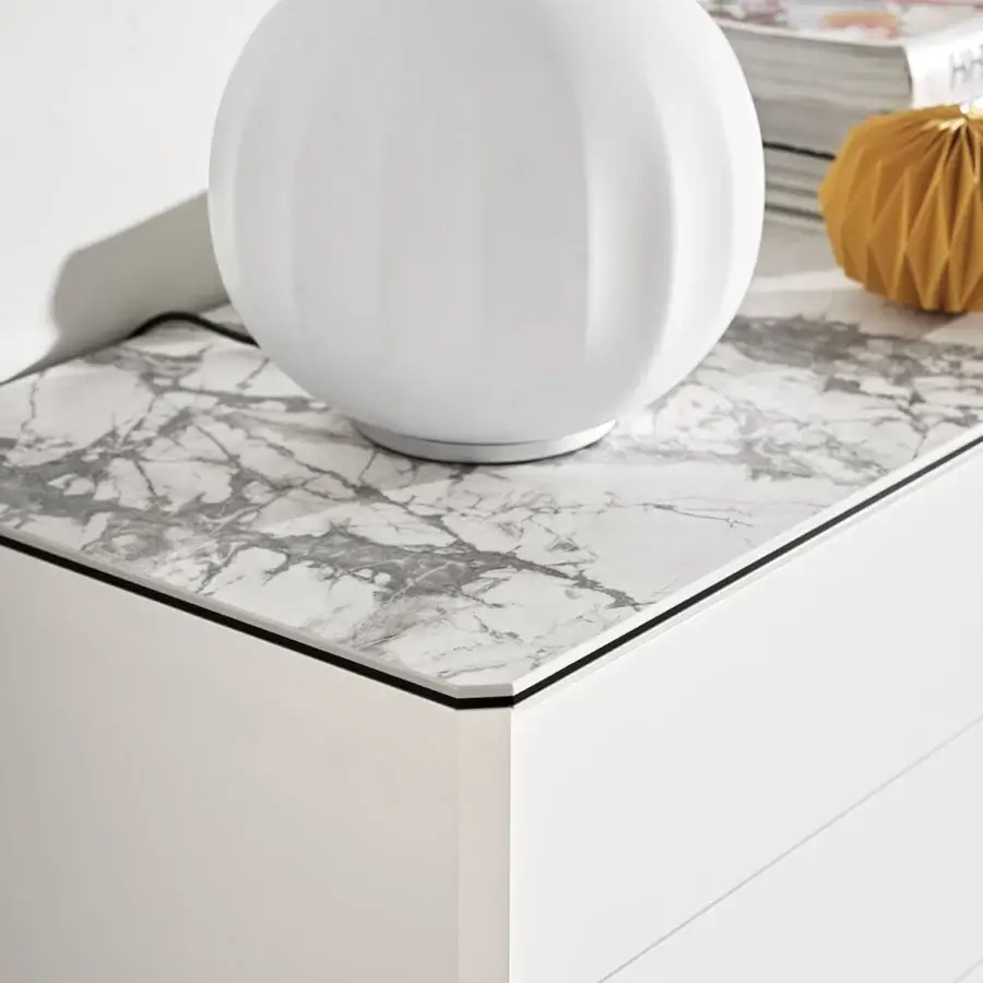 Elegant Luceplan Lita table lamp with opaline blown-glass diffuser and white-painted aluminum support