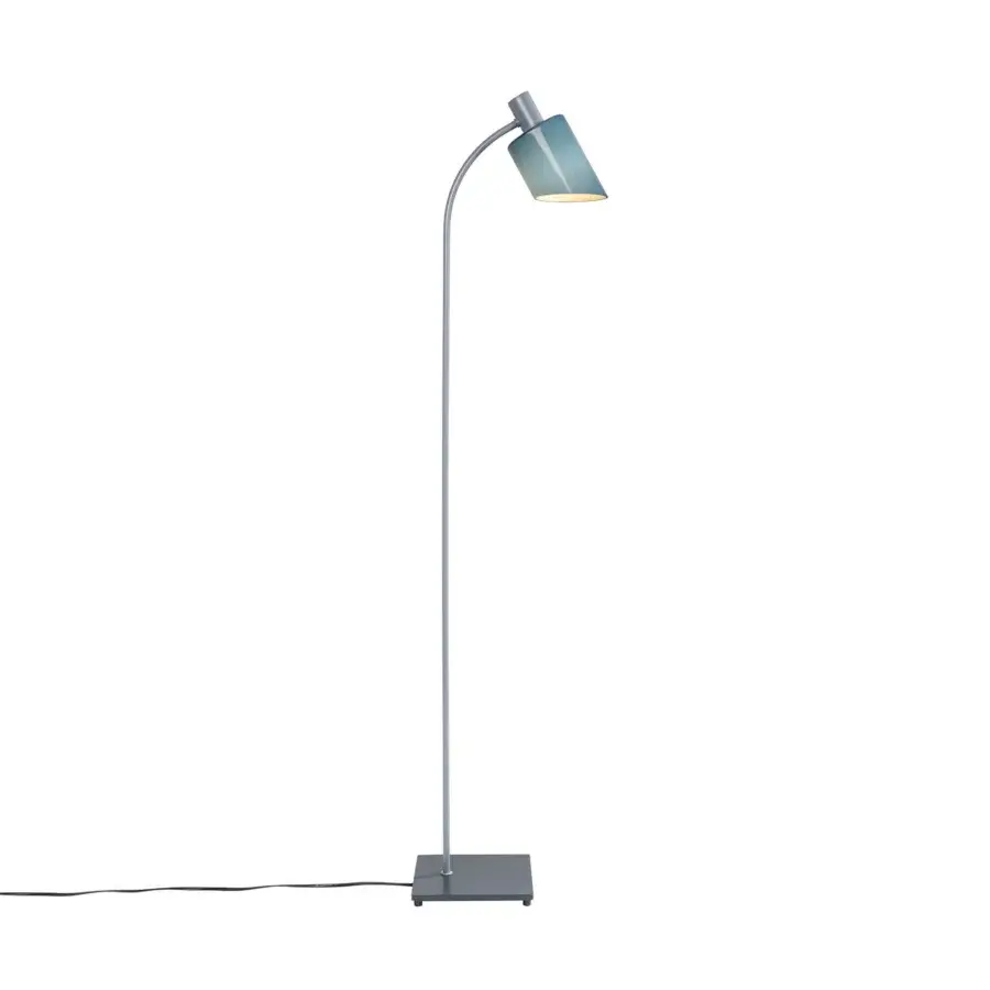 Elegant Nemo Lighting Lampe De Bureau floor lamp in steel and translucent molded glass with a muted gray finish