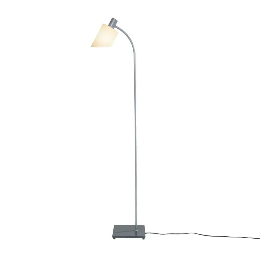 Superior Nemo Lighting Lampe De Bureau floor lamp crafted in gray steel with a translucent white glass diffuser