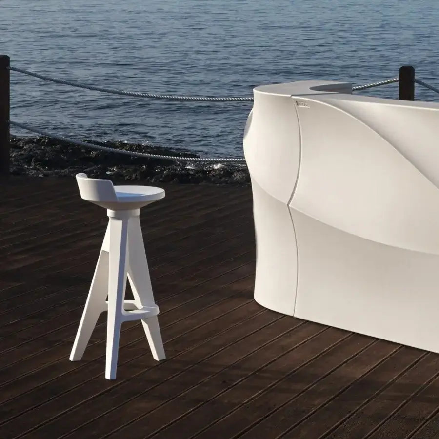 Elegant MY YOUR Oxford stool crafted from durable plastic with gently curved lines and a smooth matte finish
