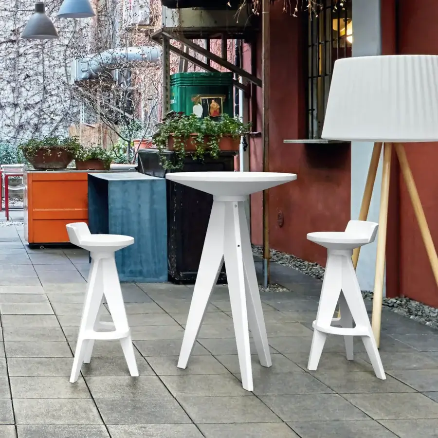 Superior MY YOUR Oxford stool crafted from durable plastic with a striking white finish and geometric lines