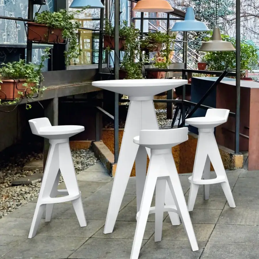 Captivating MY YOUR Oxford stool crafted from durable plastic with a matte white finish for contemporary settings