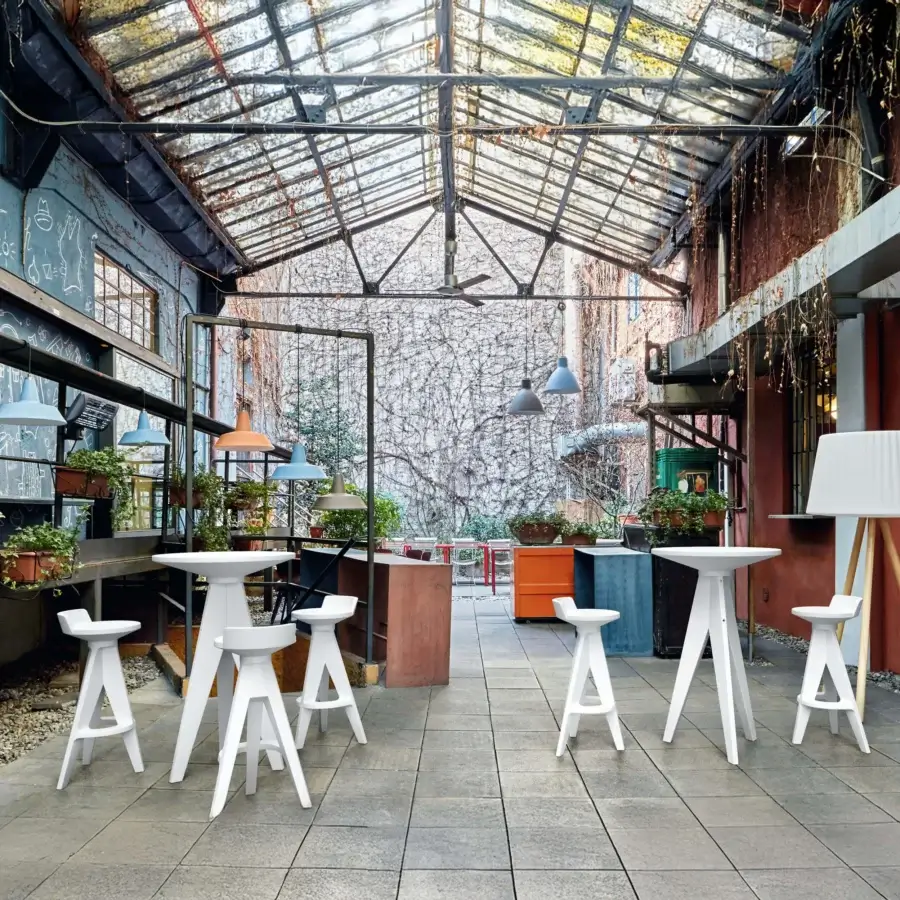 Exclusive MY YOUR Oxford stool crafted from durable plastic with a smooth matte finish and interconnected legs