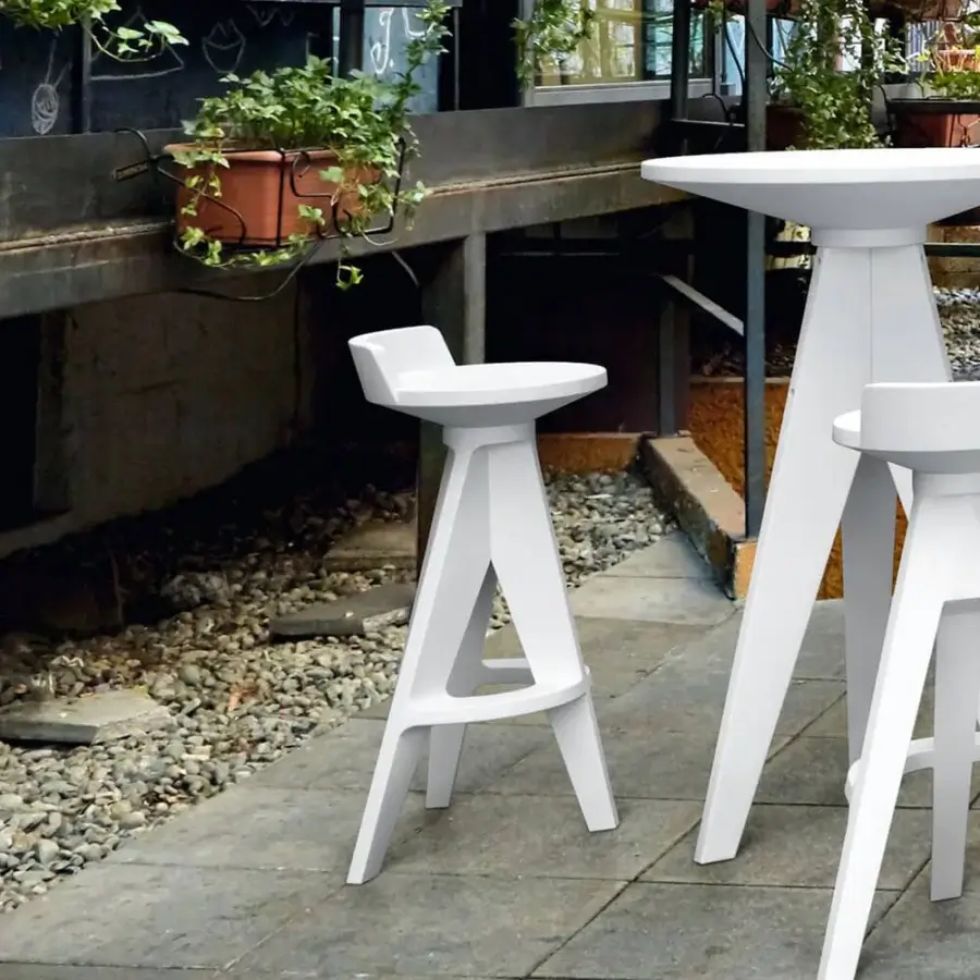 Distinguished MY YOUR Oxford stool crafted from durable plastic with a clean white finish and geometric form