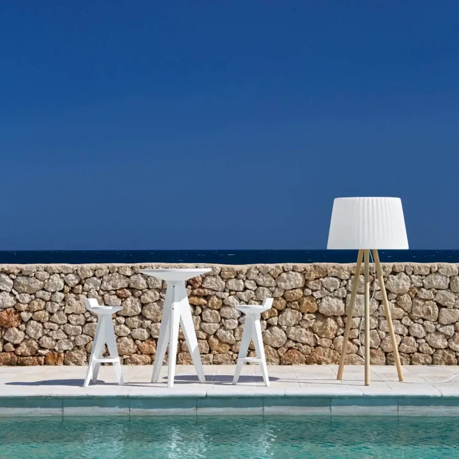 Superior MY YOUR Oxford Bistrot table with a sleek white Poleasy round top and minimalist tripod base crafted in Italy