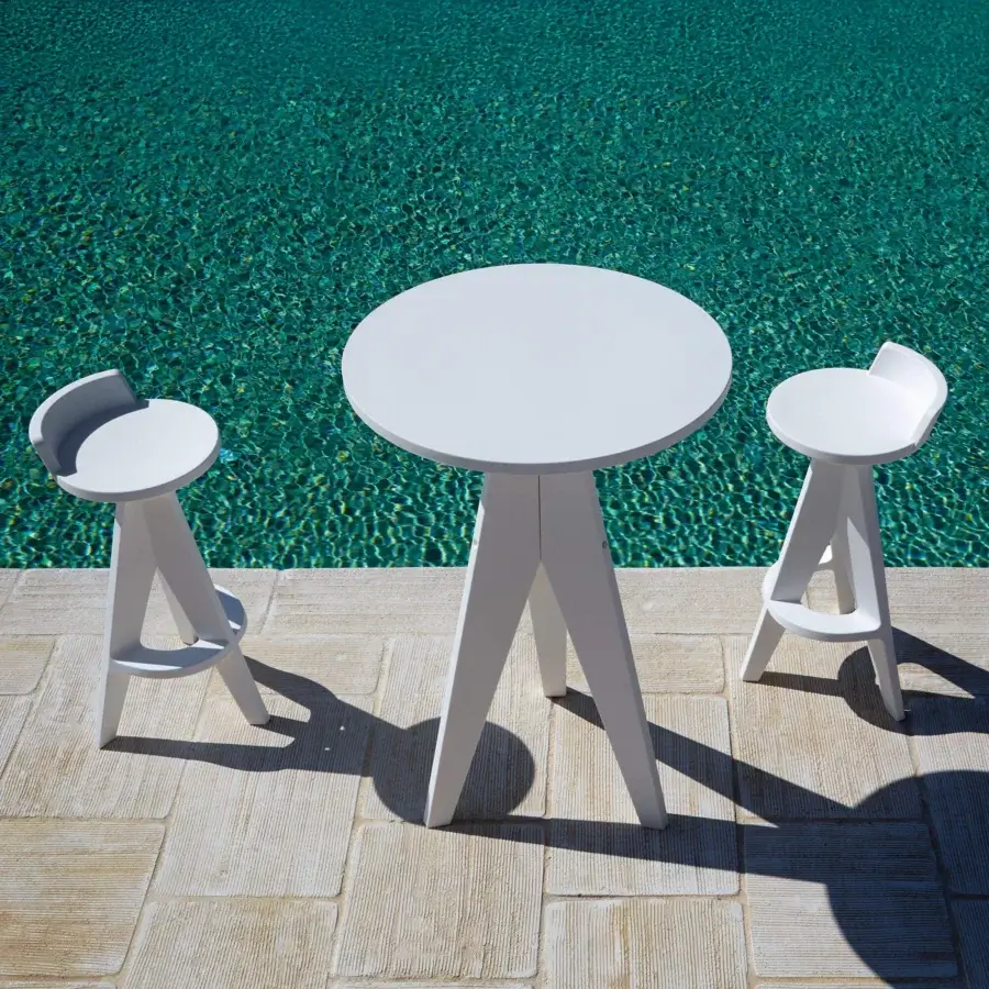 Captivating MY YOUR Oxford Bistrot table with a round Poleasy top and contemporary plastic legs in a matte finish