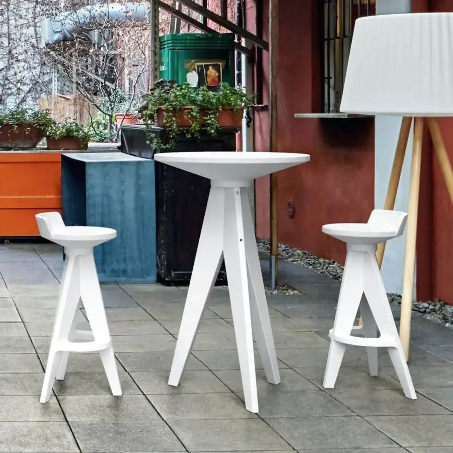 Distinguished MY YOUR Oxford Bistrot table with a round white Poleasy top and disassemblable legs crafted for lasting durability