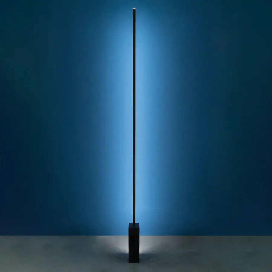 Captivating Nemo Linescapes floor lamp built in sleek black aluminum, PC, and ABS with diffused side emission