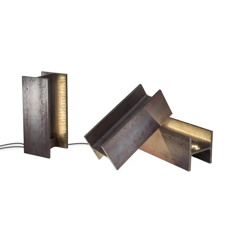 Exclusive Nemo Lighting Mais Plus Que Cela Je Ne Peux Pas floor lamp with textured steel and dark mottled gray-brown finish