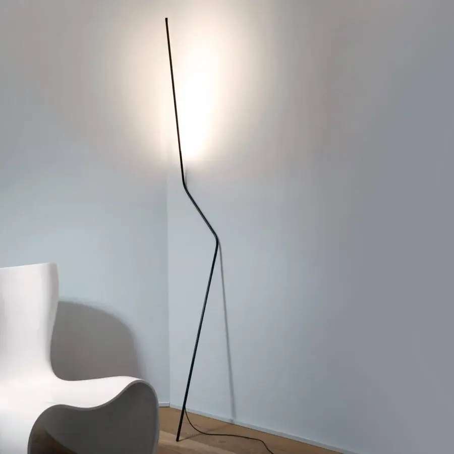 Exclusive Nemo Neo floor lamp crafted in aluminum and technopolymer with a matte black finish