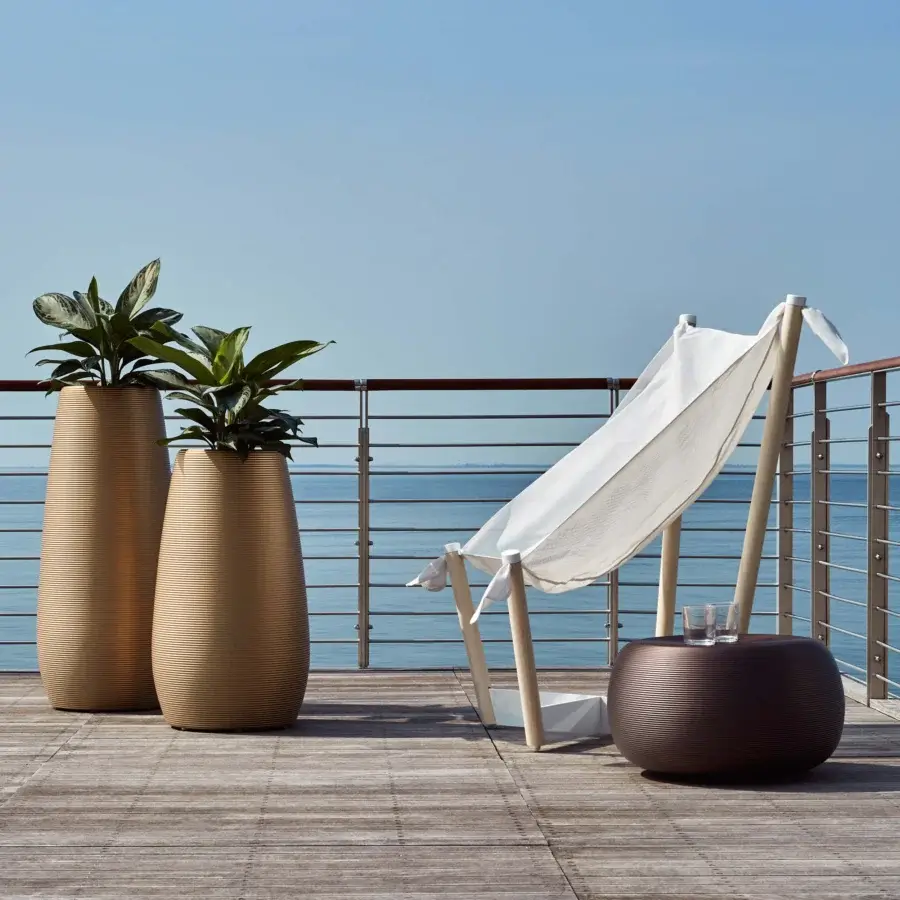 Elegant MY YOUR Pandora coffee table crafted in Italy with a dark brownish-purple tone and subtly ribbed texture