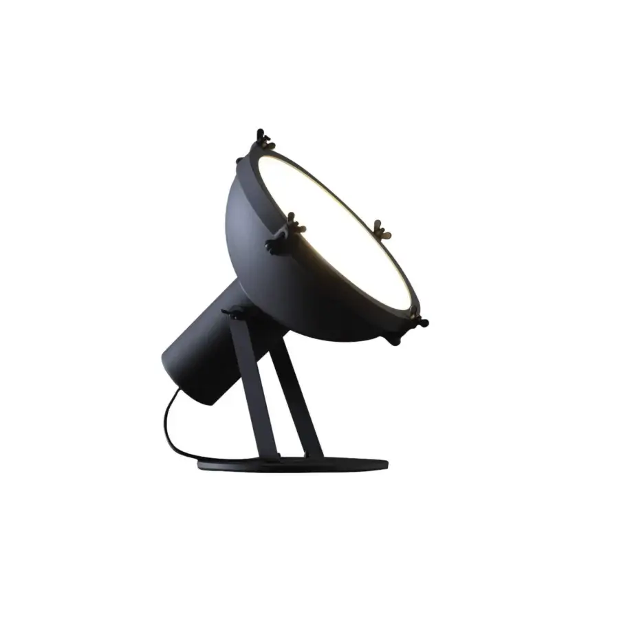 Architectural Nemo Lighting Projecteur 365 floor lamp in aluminum with matte black finish delivers focused illumination