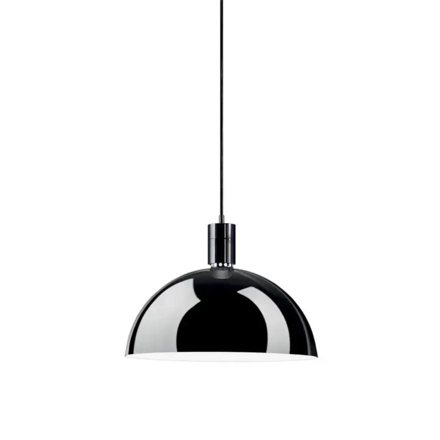 Superior Nemo Lighting AM4 suspension lamp crafted in black hand-blown glass and metal with a glossy finish