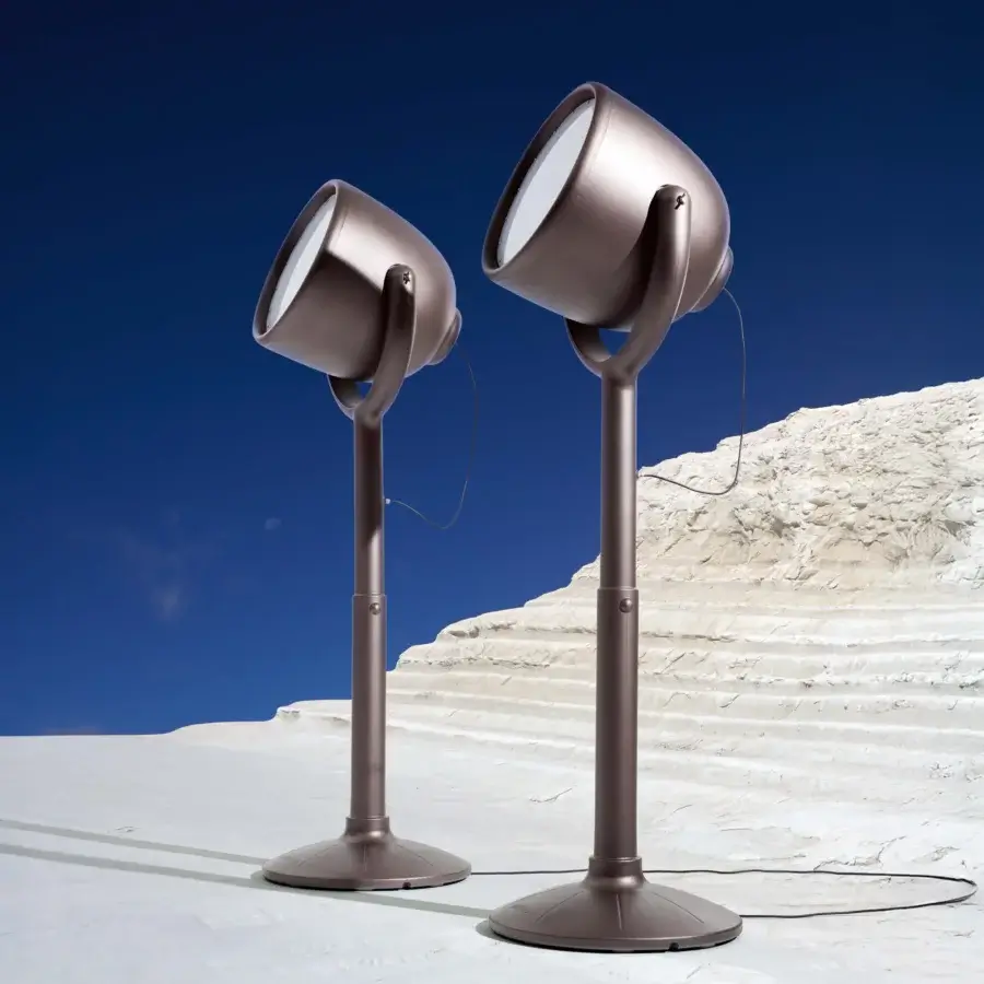 Exceptional MY YOUR Hollywood floor lamp with adjustable features and satin brownish-bronze metal construction