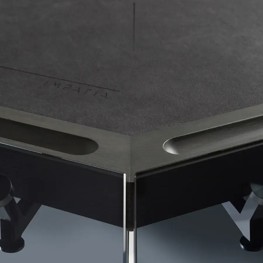 Elegant Impatia Unootto poker table crafted in wood with a luxurious Alcantara® playing surface and chrome-finished metal legs