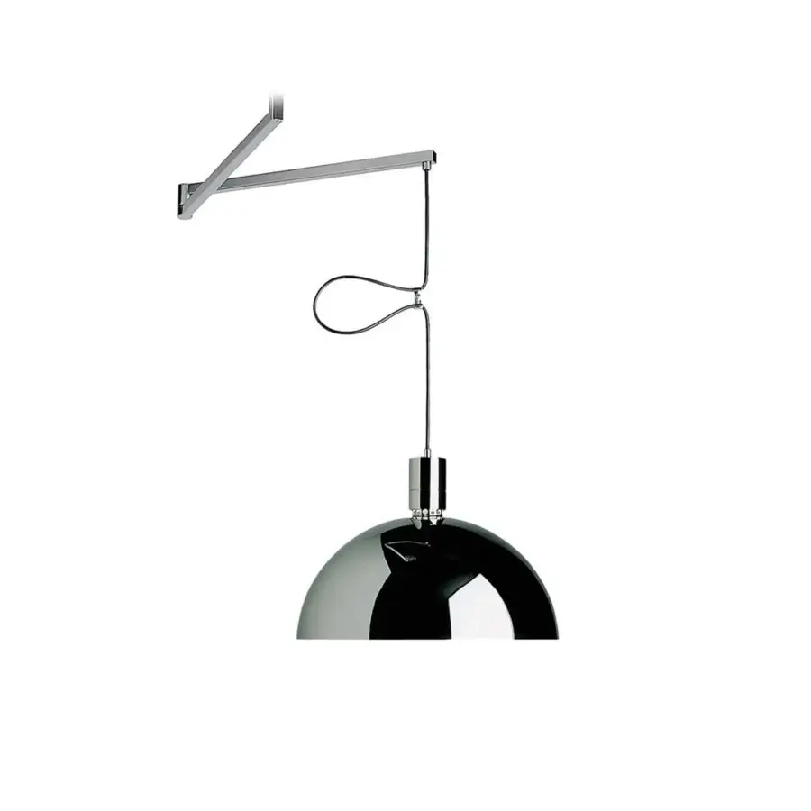 Superior Nemo Lighting AS41 suspension lamp with an asymmetrical form crafted in hand-blown glass and polished metal