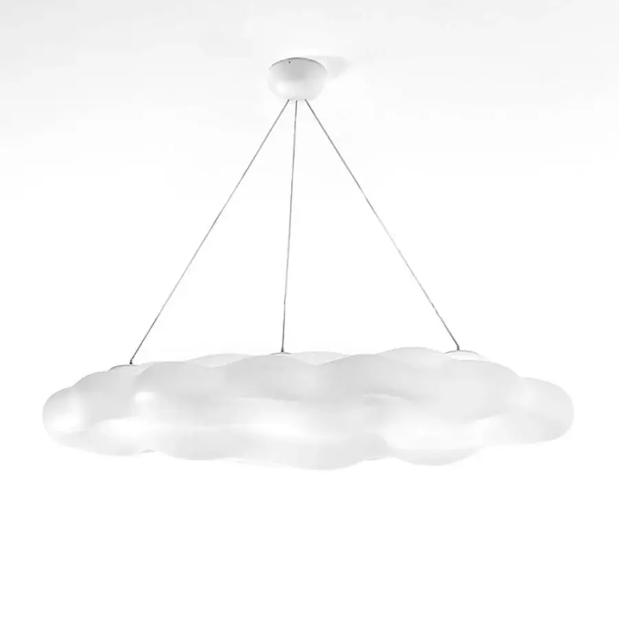 Exceptional MY YOUR Nefos suspension lamp crafted in durable Poleasy with soft matte white finish inspired by cloud forms