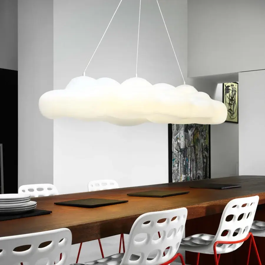 Superior MY YOUR Nefos suspension lamp crafted in durable Poleasy with a warm white smooth matte finish
