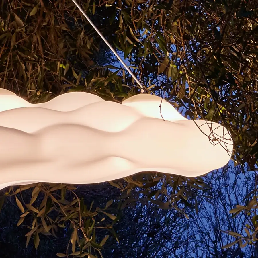 Elegant MY YOUR Nefos suspension lamp built in durable Poleasy with a smooth matte finish and softly diffused warm white light