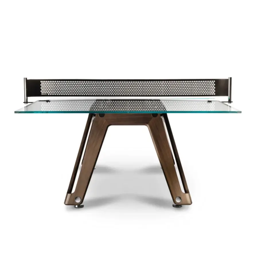 Superior Impatia Lungolinea wood table tennis table with walnut ash wood base and soft Alcantara net
