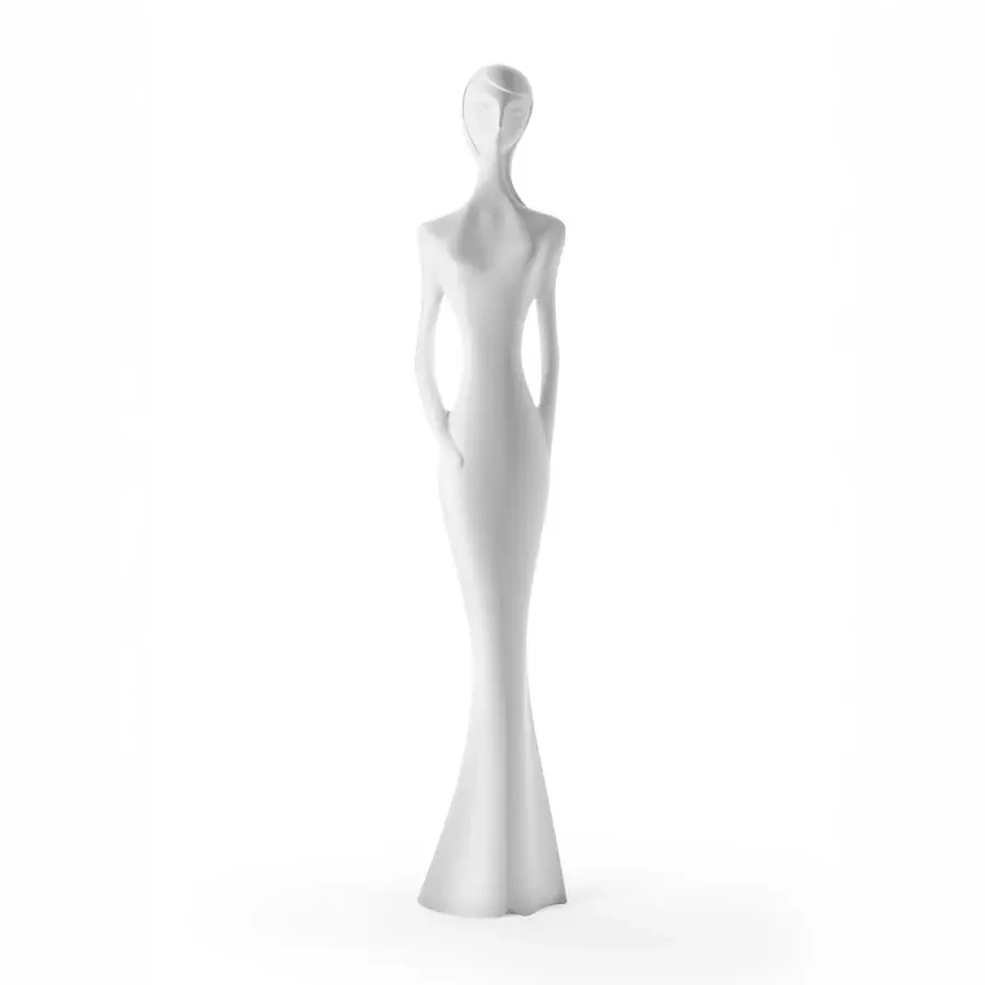 Avant-garde MY YOUR Penelope floor lamp crafted in Italy with a smooth light gray oxidized finish and sculptural form