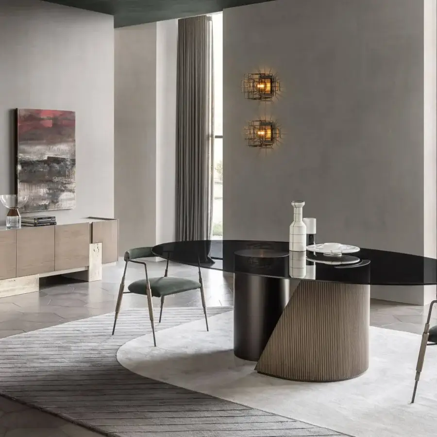 Distinguished Shake Frame armchair with varnished steel, refined solid ash wood legs and muted green fabric upholstery