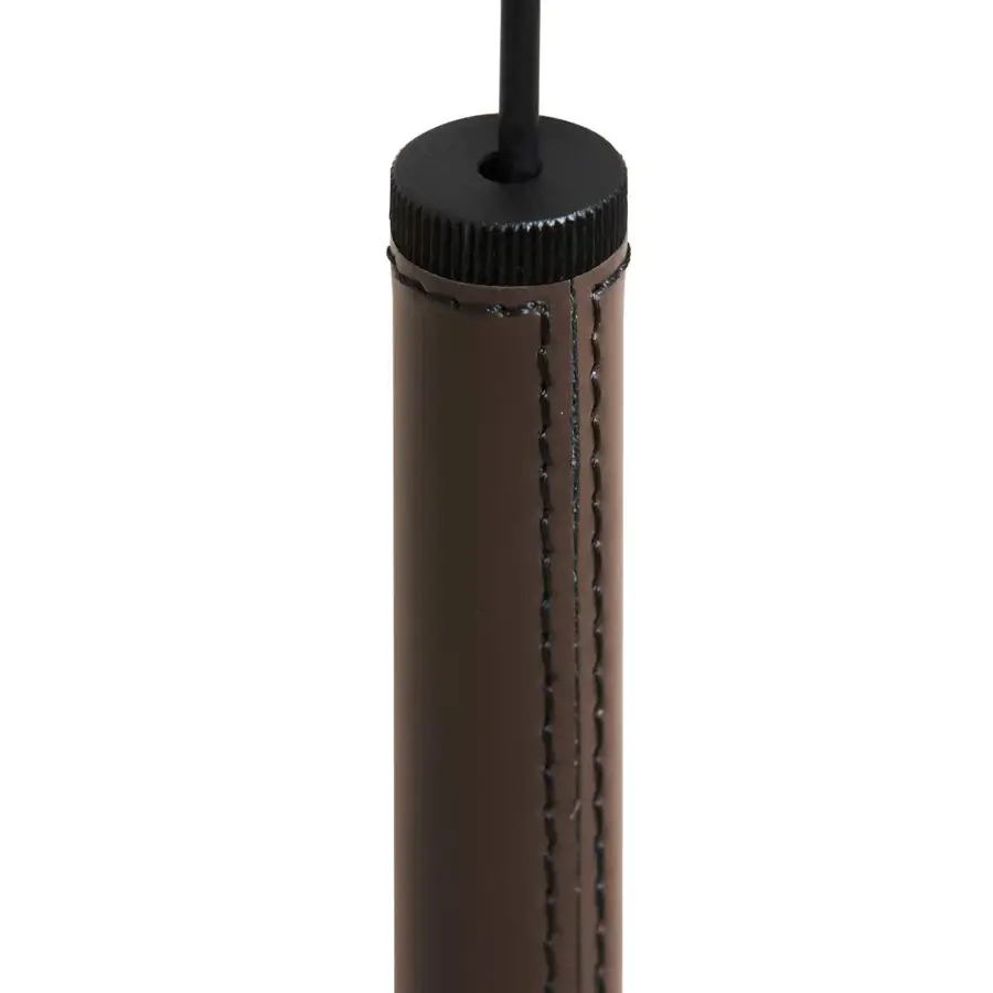 Distinguished Nemo Lighting Swan wall lamp crafted in matte black metal with supple Testa di Moro leather detailing