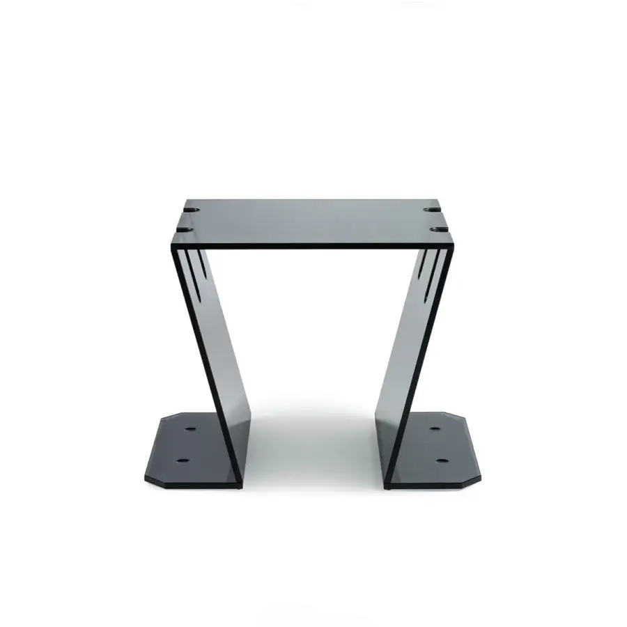Exceptional Impatia Verso pool cue rack crafted in transparent glass with glossy gray finish
