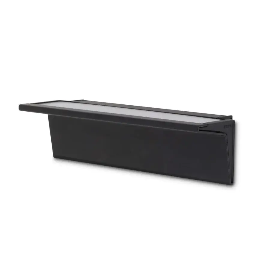 Distinguished Nemo Lighting Zena wall lamp crafted in recyclable aluminum with a matte black finish and subtle metallic accent