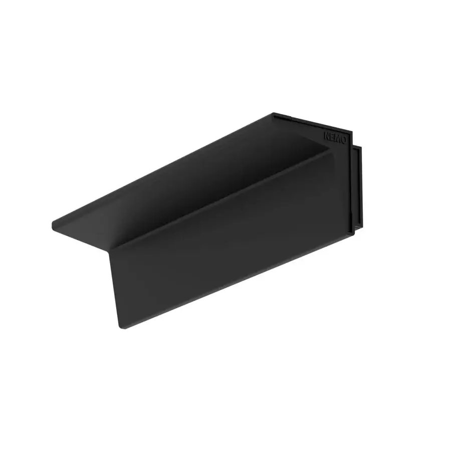 Exclusive Nemo Lighting Zena wall lamp crafted in recyclable aluminum with a sleek black matte finish and angled shade
