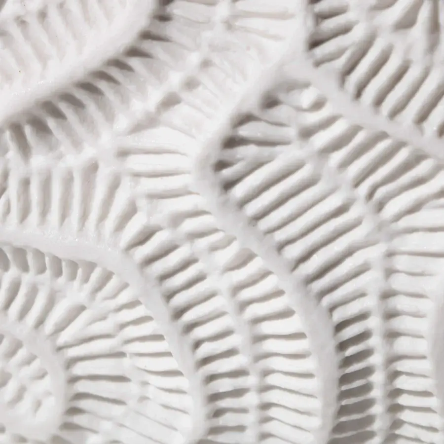 Exquisite FOS Ceramiche Coralreef centerpiece crafted from biscuit porcelain with a luminous platinum interior finish