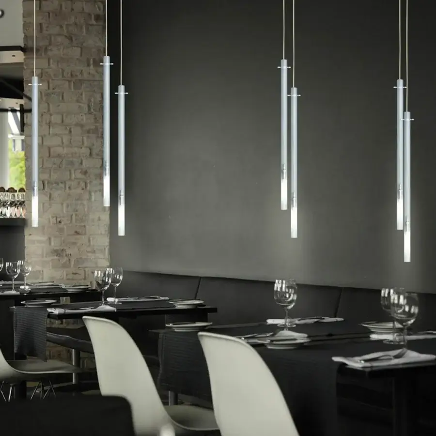 Exceptional Nemo Lighting Canna Nuda suspension lamp in silver with satin metal finish delivers harmonious form and defined illumination