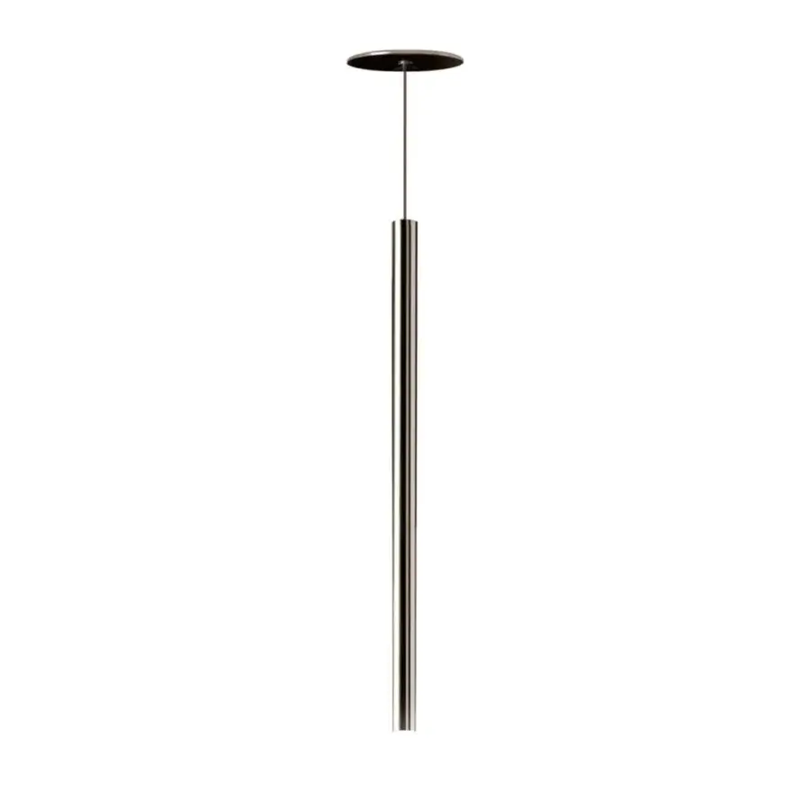 Exceptional Nemo Lighting Canna Nuda Metallo suspension lamp crafted in metallic silver with a polished finish