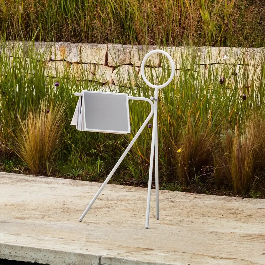 Superior MY YOUR Steward multi-purpose stand crafted with curved metal in a striking white matte finish